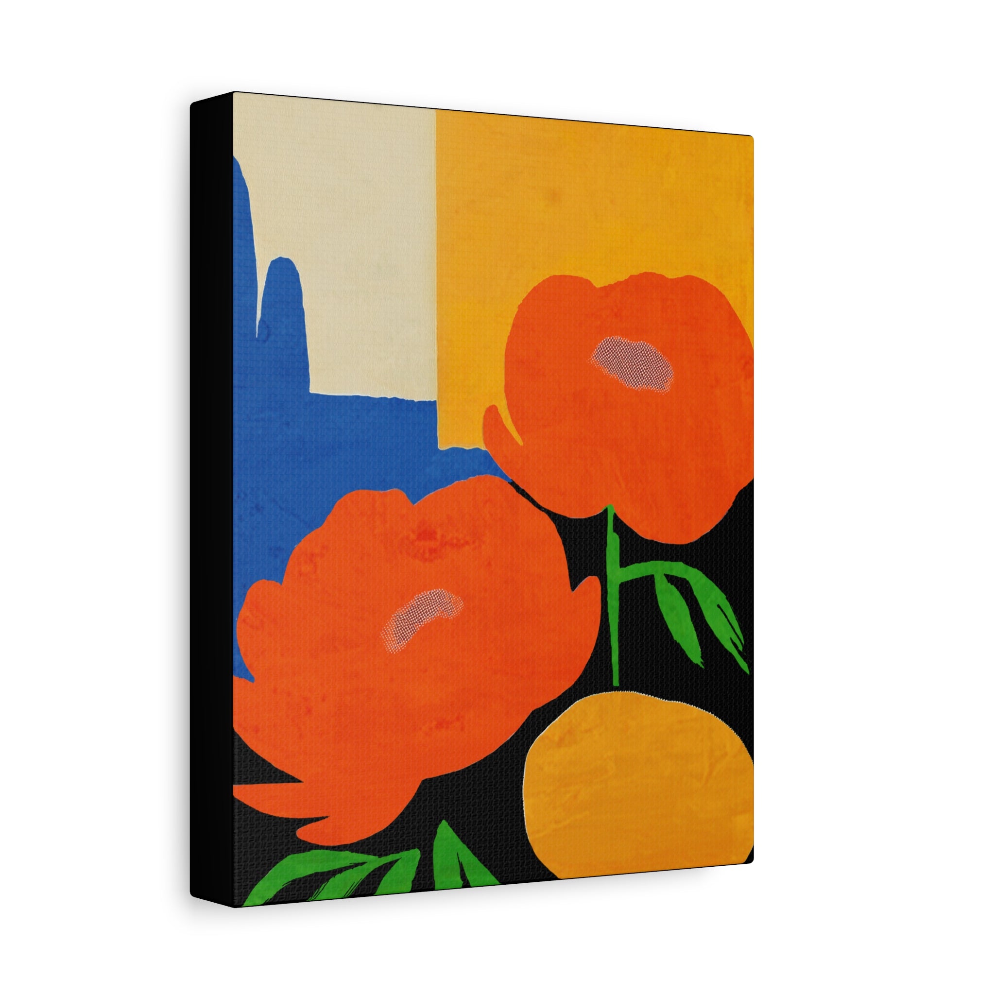 Midwest Modern Vibrant Peony Print - Matte Canvas, Stretched, 1.25"