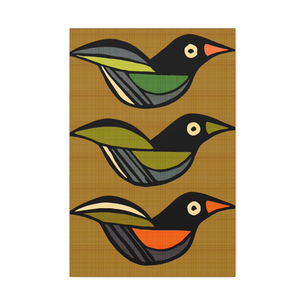 Midwest Modern Flying Birds Art Print  - Matte Canvas, Stretched, 1.25"