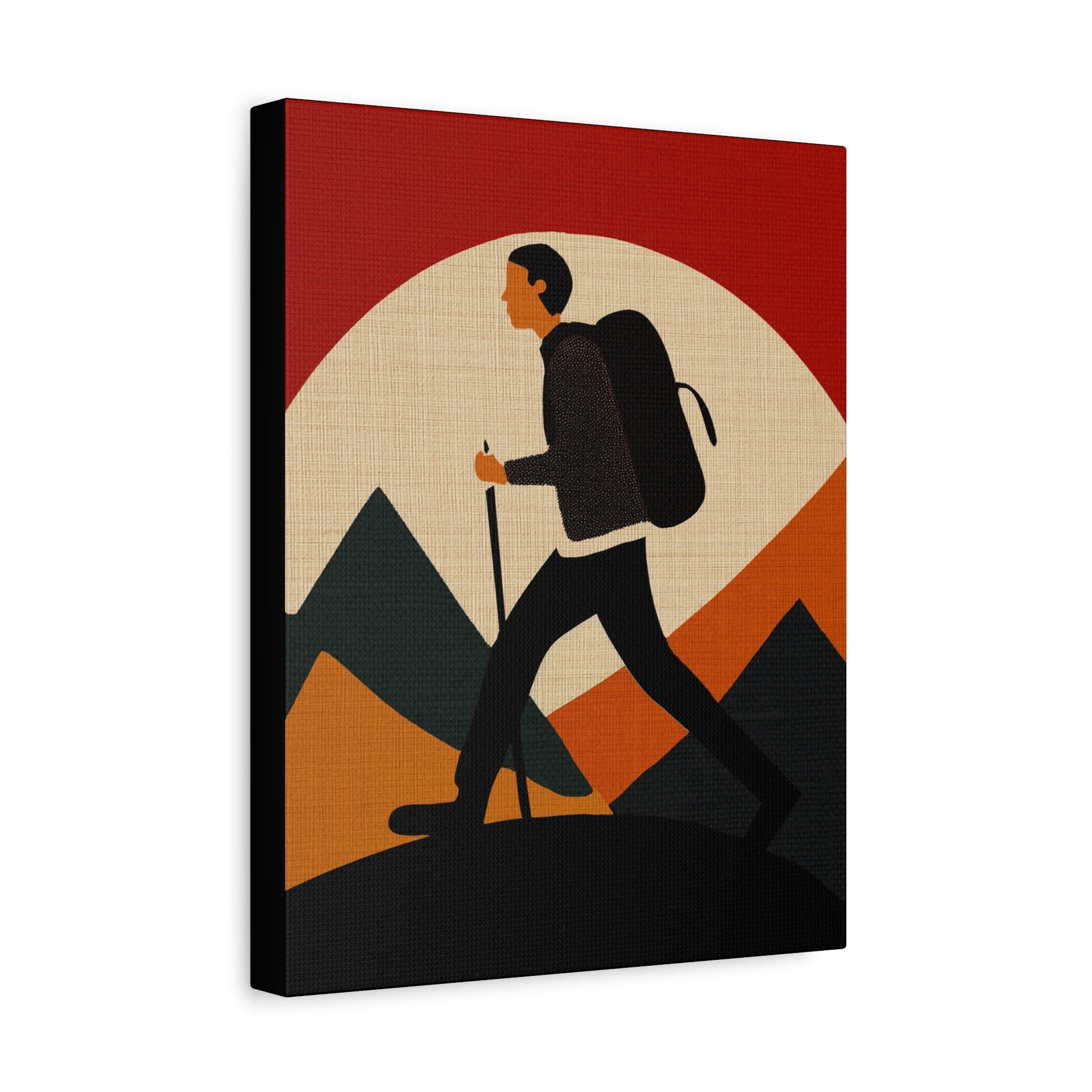 Midwest Modern Outdoor Activity HIKE Hiking Art Print - Matte Canvas, Stretched, 1.25"