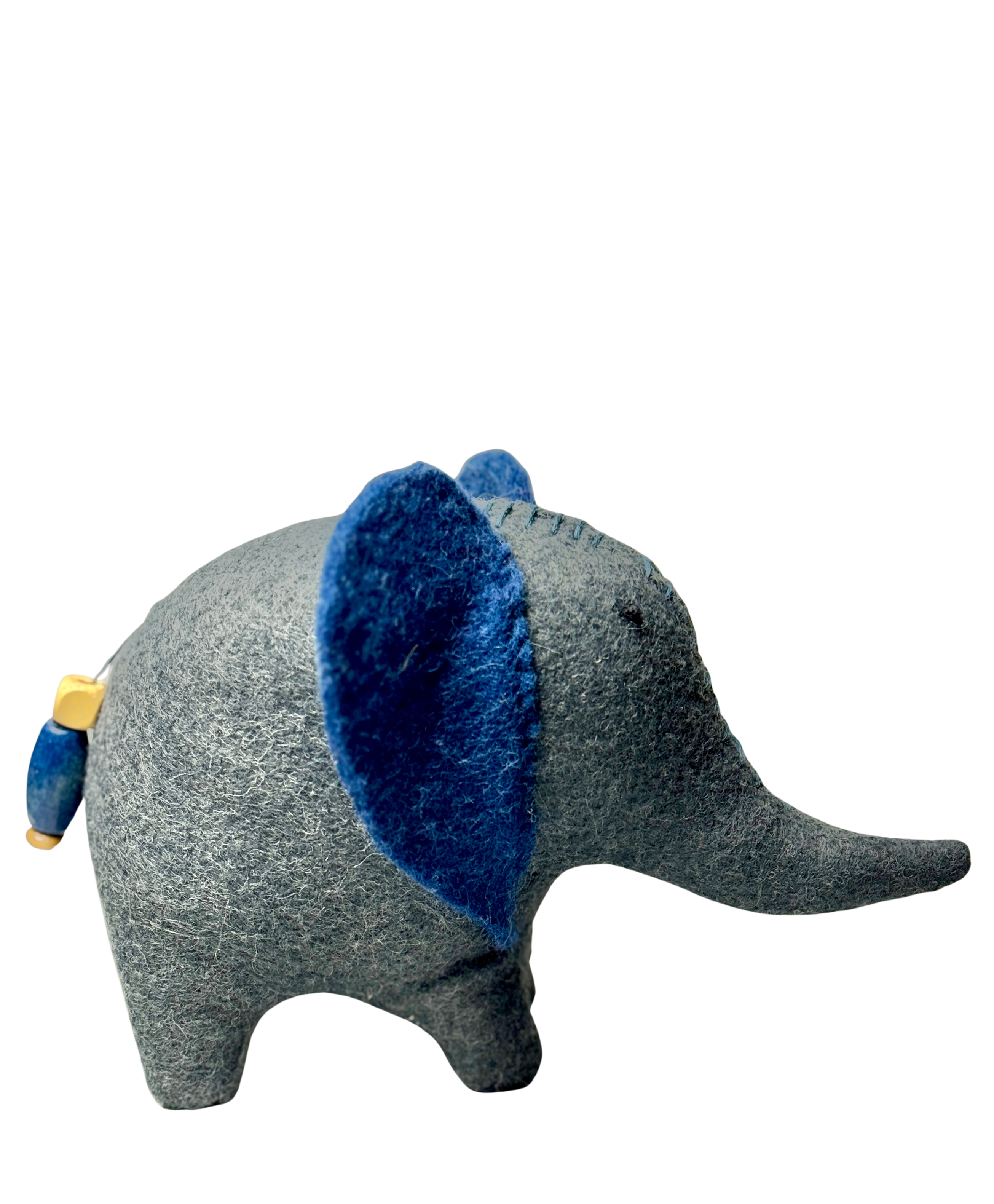 Folk Art Soft Sculpture Free Standing Elephant  - Mable Bush Willow - One of a Kind