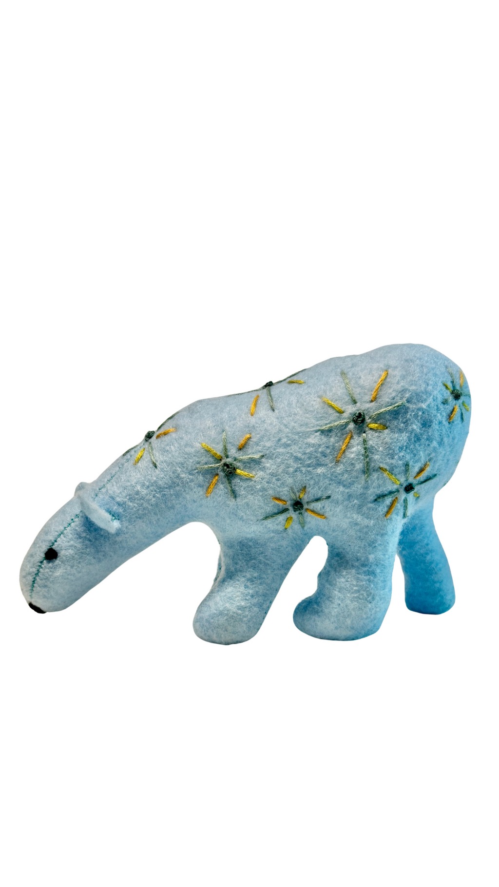 Folk Art Guardian – Hanging Soft Sculpture Ornament Bearfolk - Bluebell Buffaloberry - Woodland Collection