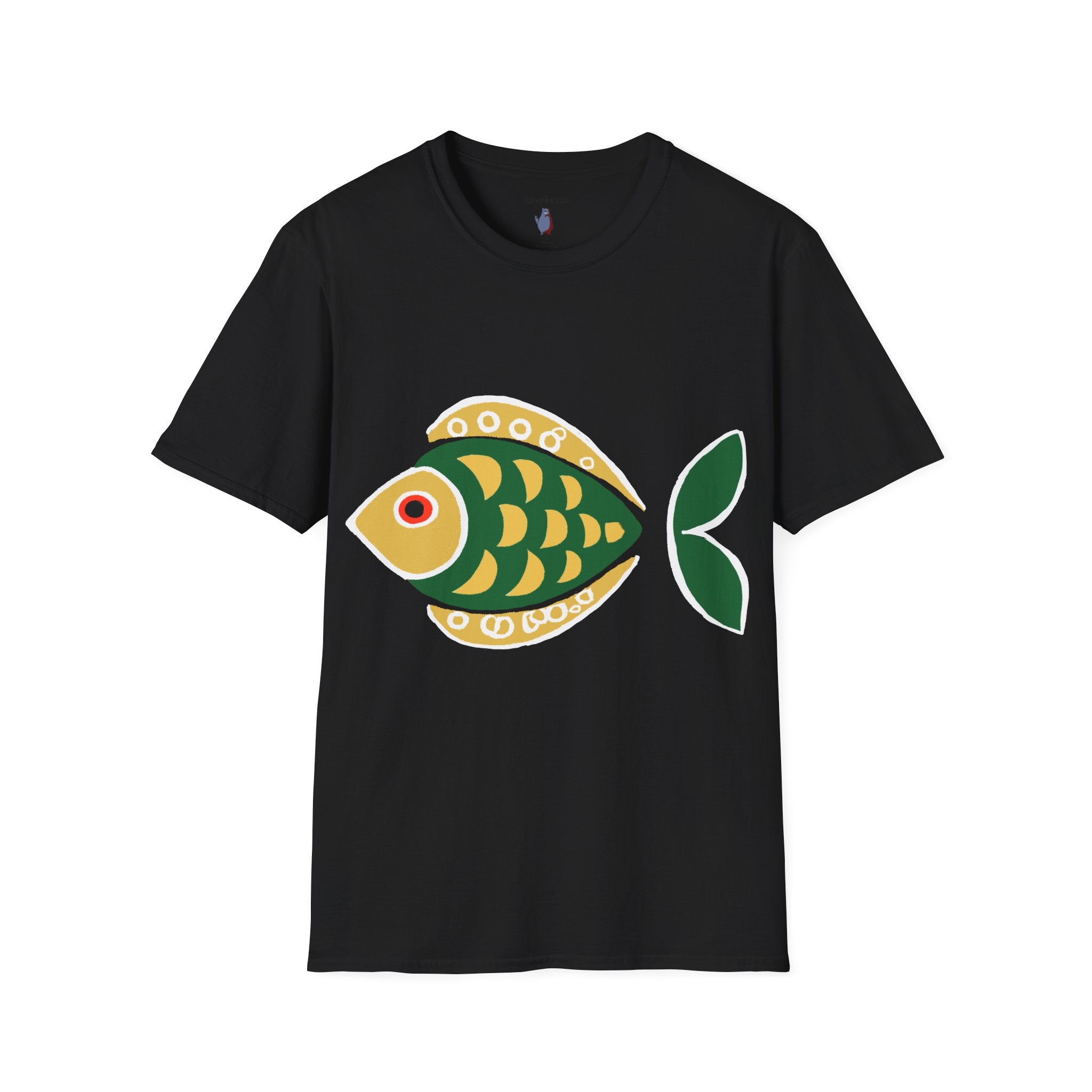 Retro Fish Graphic Art Tee - 100% Cotton T-Shirt