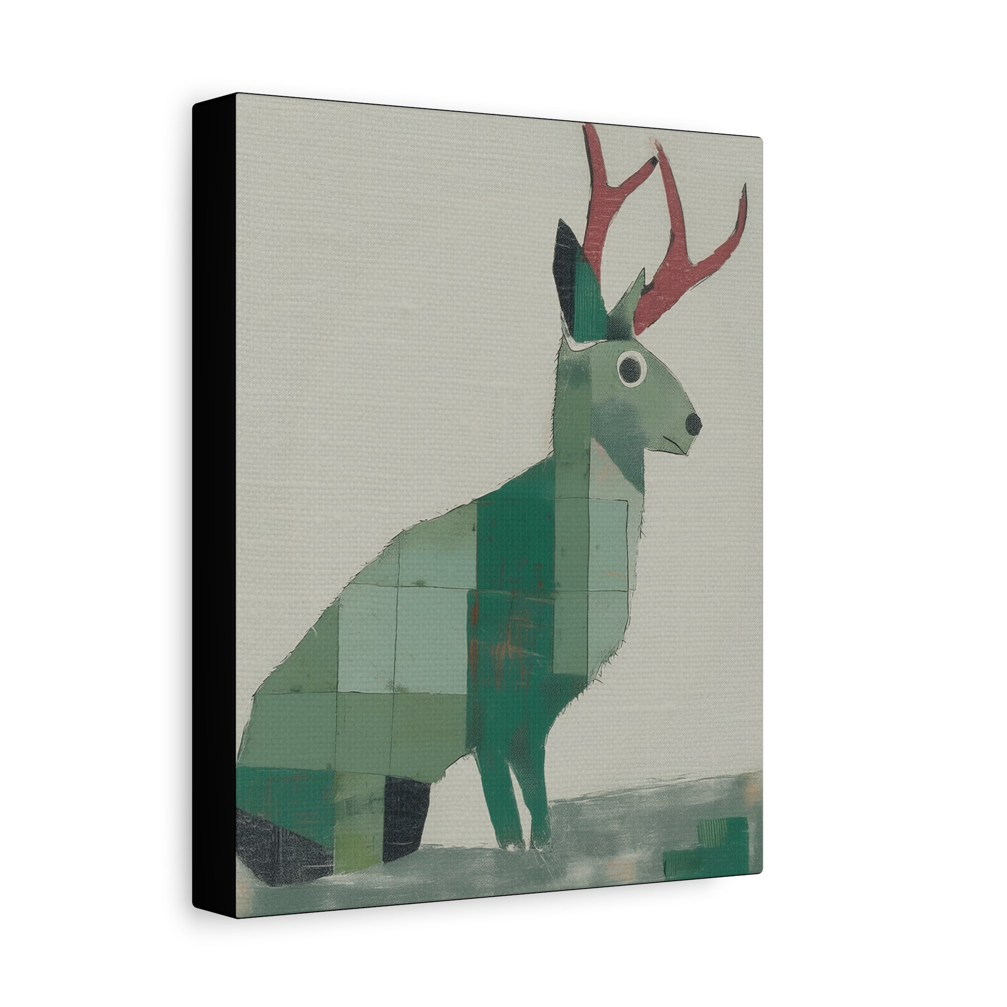 Modern Abstract Classic Midwest Jackalope  - Matte Canvas, Stretched, 1.25"