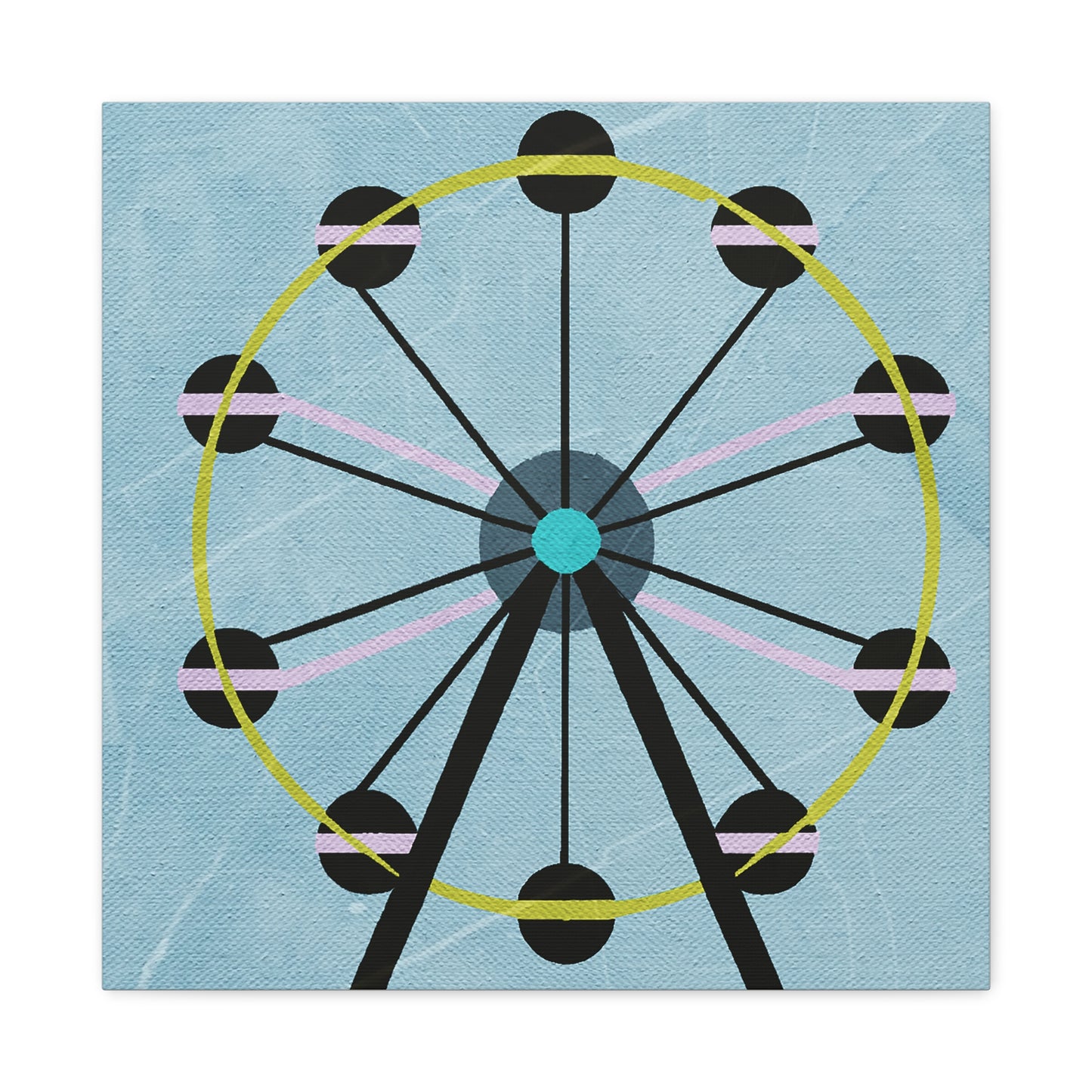 Canvas Art Print - Graphic Pop Art Style Ferris Wheel