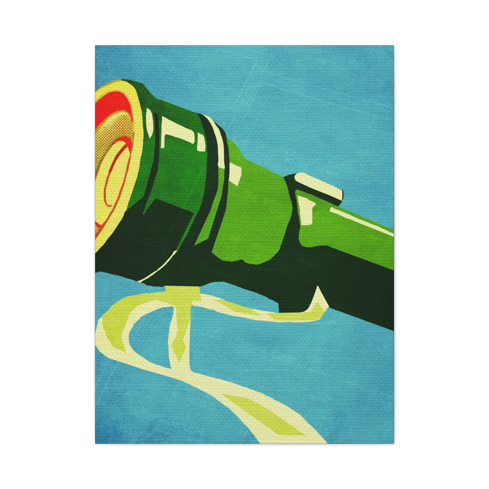 Vintage Flashlight Cottage Cabin Pop Art Print - Matte Canvas, Stretched, 1.25" -  home decor, wall art, flashlight, vintage, cabin, cottage, shabby