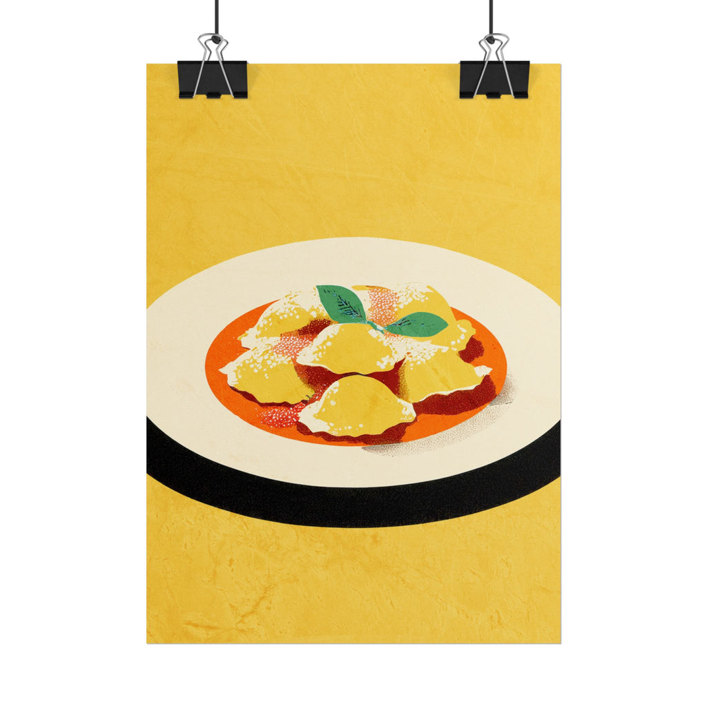 Comfort Food Pop Art Print-Ravioli Pasta Rolled Poster