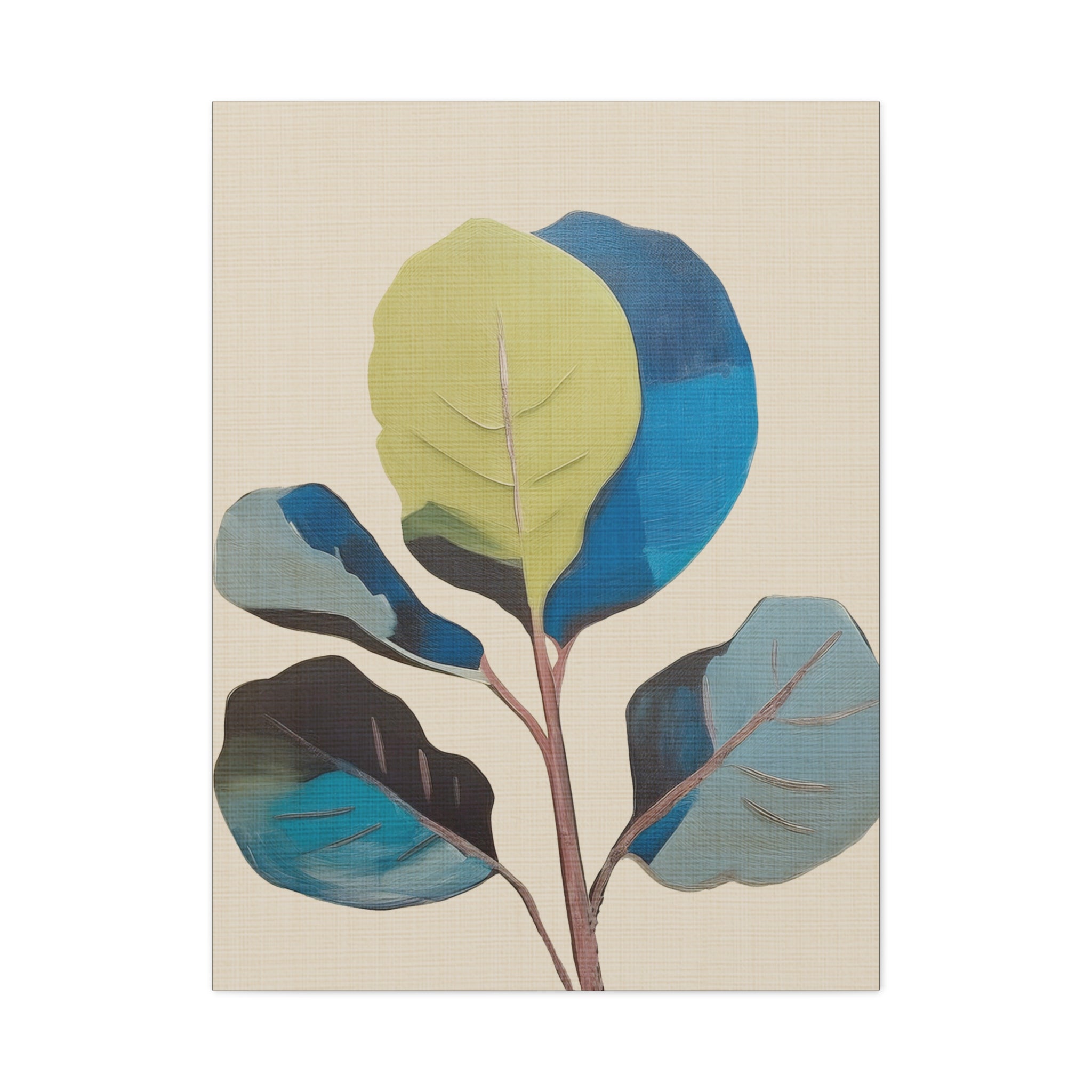 Midwest Mod Fiddle Leaf Fig Modern Plant Art Print  - Matte Canvas, Stretched, 1.25"