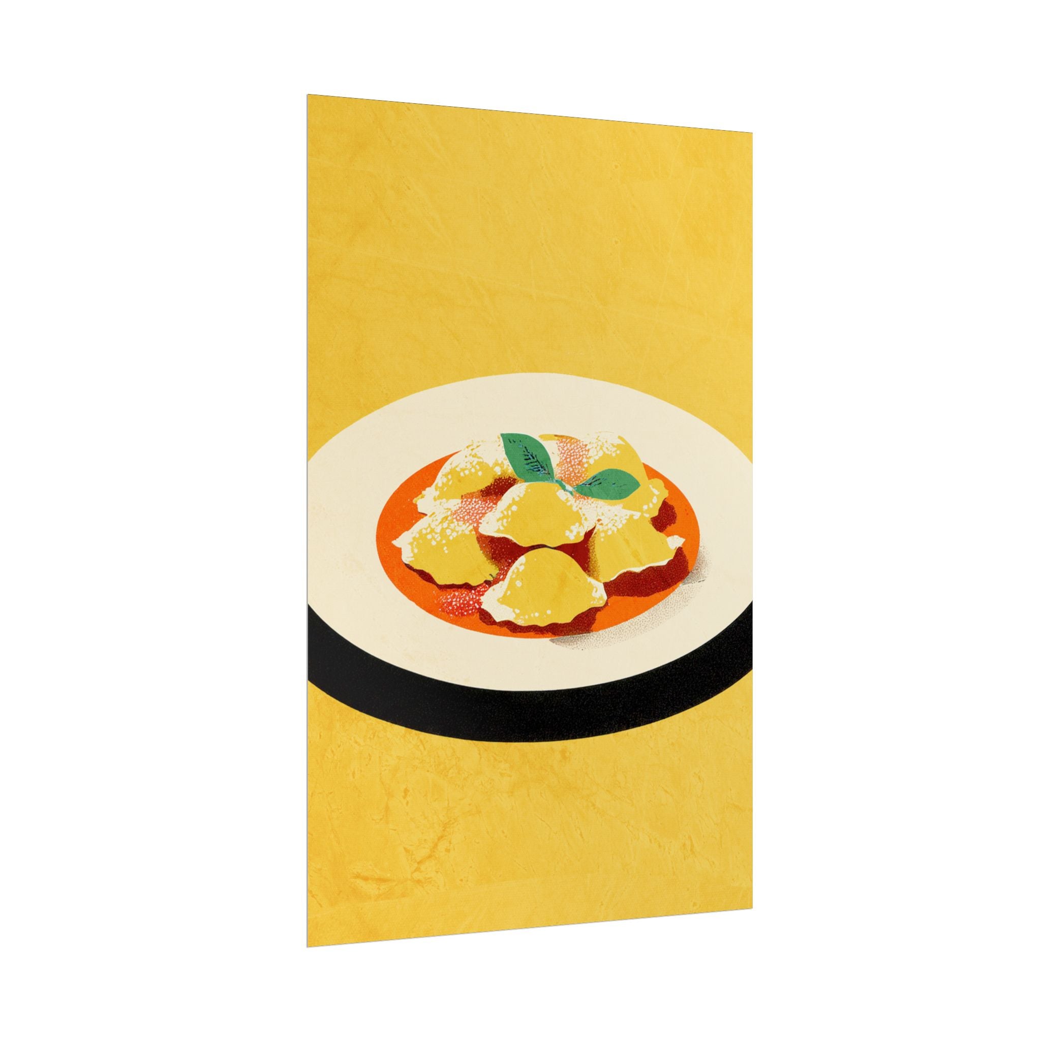 Comfort Food Pop Art Print-Ravioli Pasta Rolled Poster