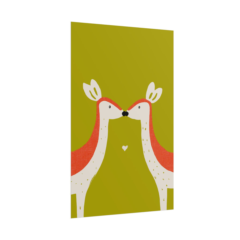 Animal Love Print Deer Only Rolled Poster - Animals, Deer, Doe, Valentines Day, Nature, Love