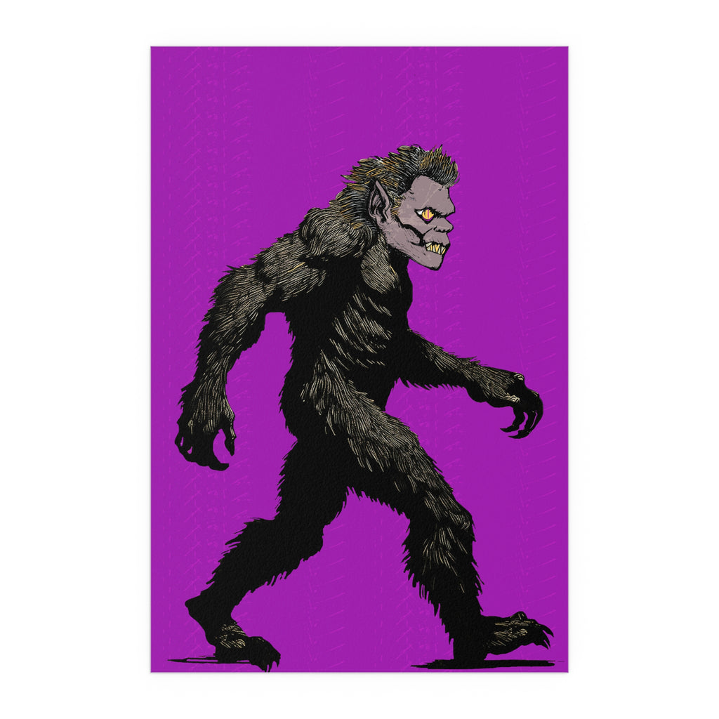 Midwest Mod Wolfman Werewolf Seasonal Silk Poster, Indoor and Outdoor Decor, Unique Home Decor, Seasonal Decor, Halloween