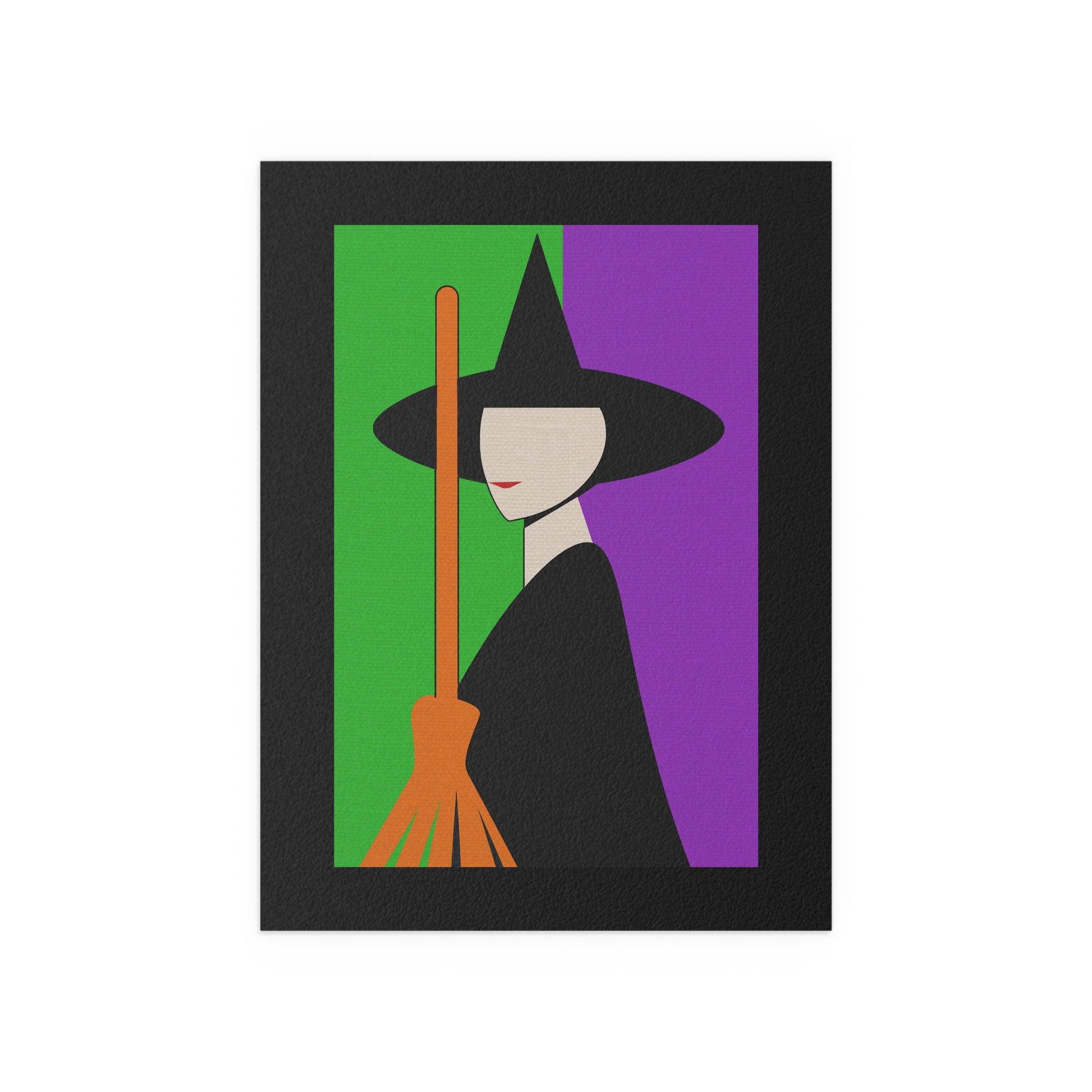 Midwest Mod Witch Silhouette Seasonal Silk Poster, Indoor and Outdoor Decor, Unique Home Decor, Seasonal Decor, Halloween, Witch, Broom