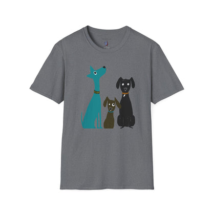 Retro Dog Trio #2 Graphic Art - 100% Cotton T-Shirt