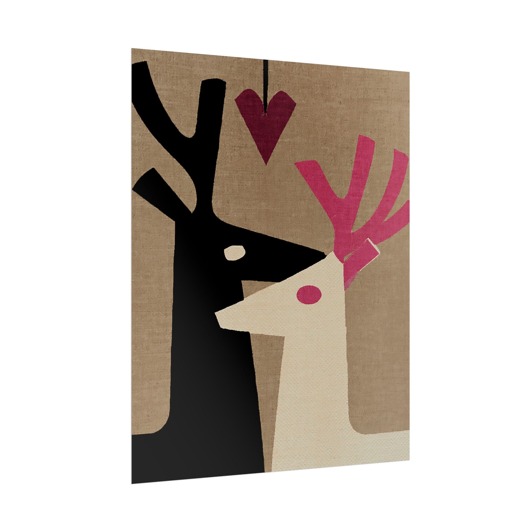 Animal Love Print Reindeer Only Rolled Poster - Animals, Deer, Reindeer, Buck, Valentines Day, Nature, Love
