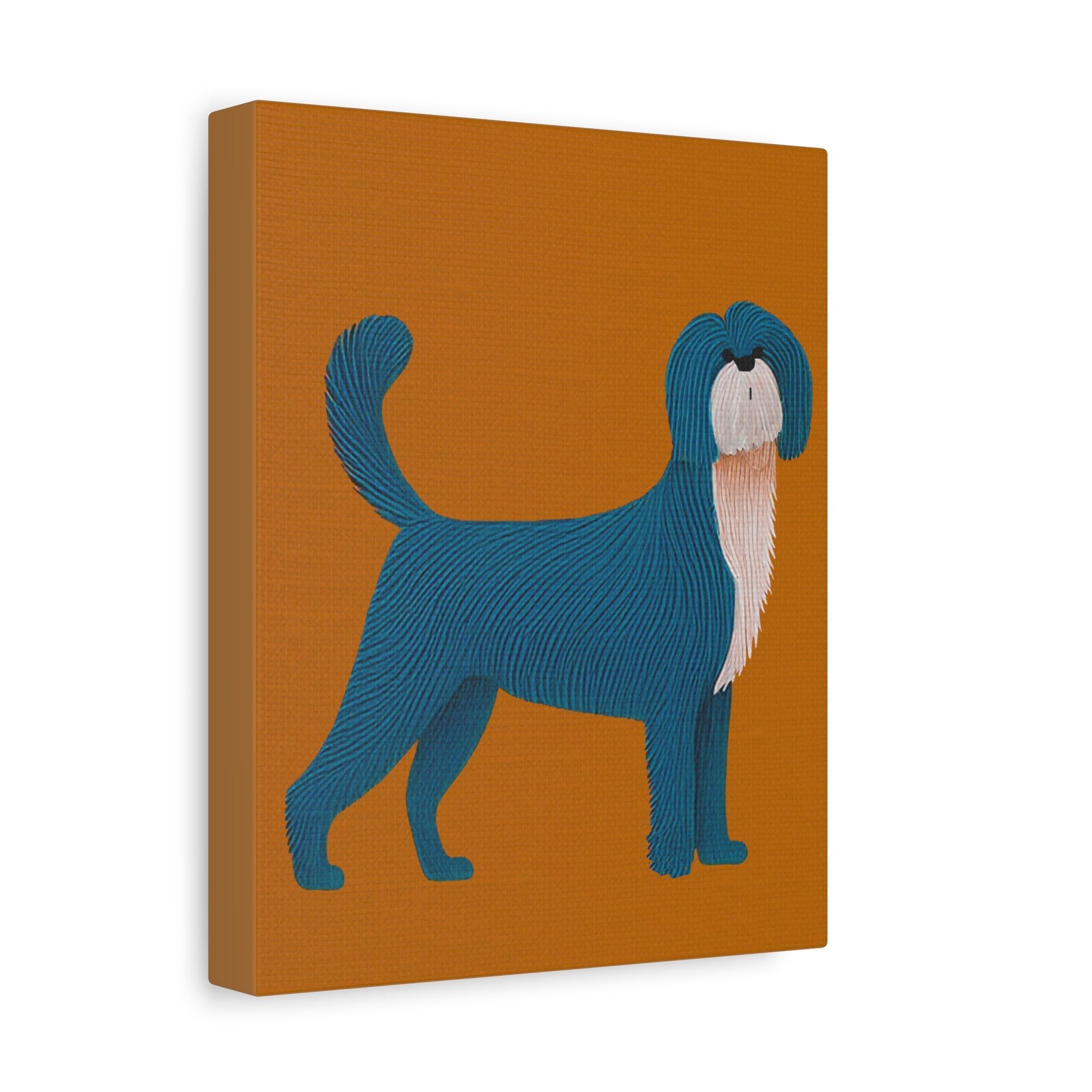 Midwest Modern Retro Shaggy Dog Pup Print Number Two - Matte Canvas, Stretched, 1.25"