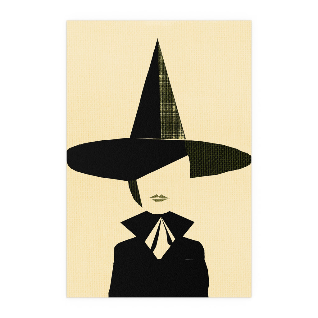 Midwest Mod Modern Witch Seasonal Silk Poster, Indoor and Outdoor Decor, Unique Home Decor, Seasonal Decor, Halloween, Witch, Silhouette, Witches Hat