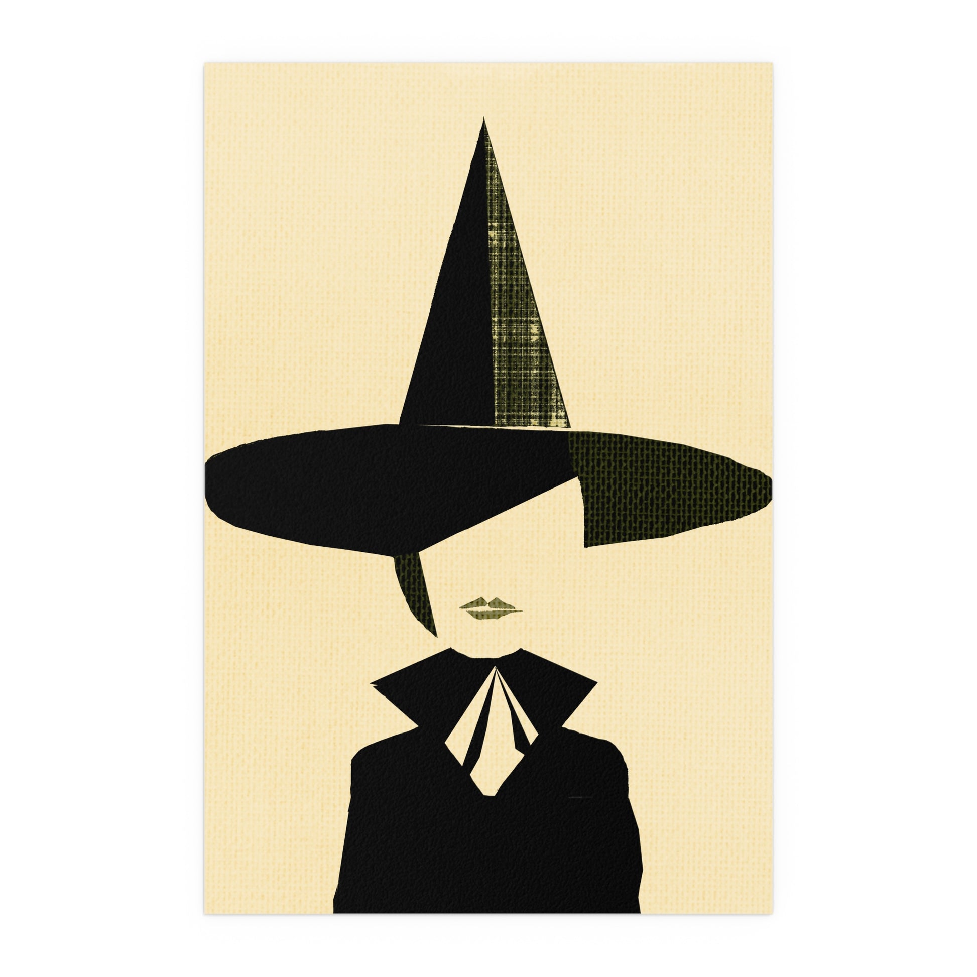 Midwest Mod Modern Witch Seasonal Silk Poster, Indoor and Outdoor Decor, Unique Home Decor, Seasonal Decor, Halloween, Witch, Silhouette, Witches Hat