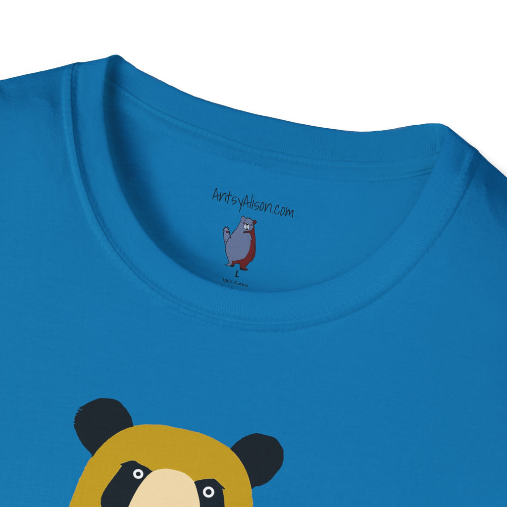Yellow and Black Bear Number 5 Graphic Art - 100% Cotton T-Shirt