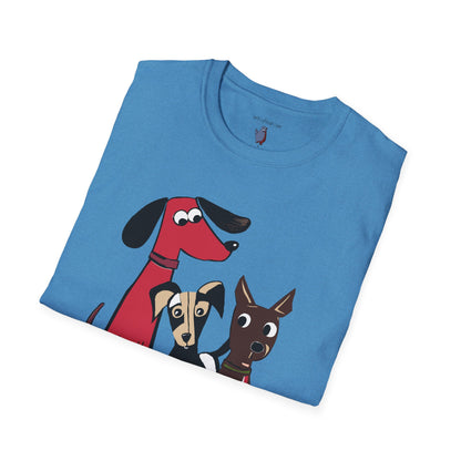 Retro Dog Trio Graphic Art - 100% Cotton T-Shirt