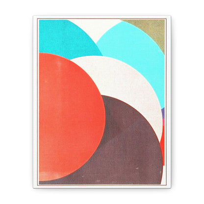 Retro Inspired Abstract Circle Rock Graphic Art Print - Matte Canvas, Stretched, 1.25"