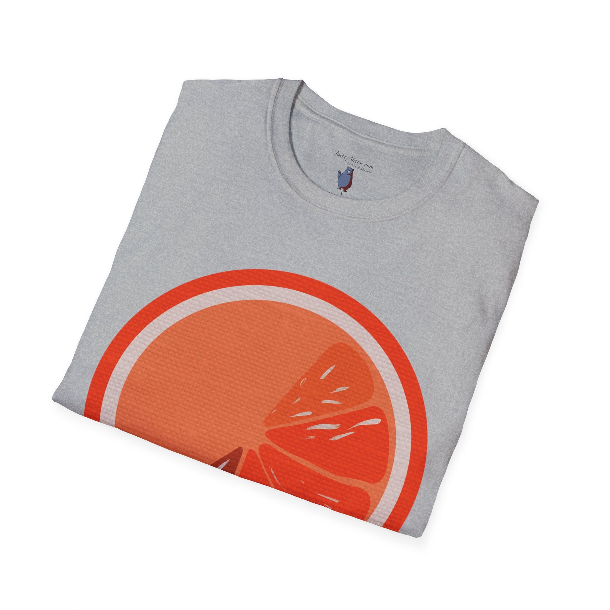 Midwest Modern Pop Icon Orange Slice - 100% Cotton Graphic Tee - orange, fruit
