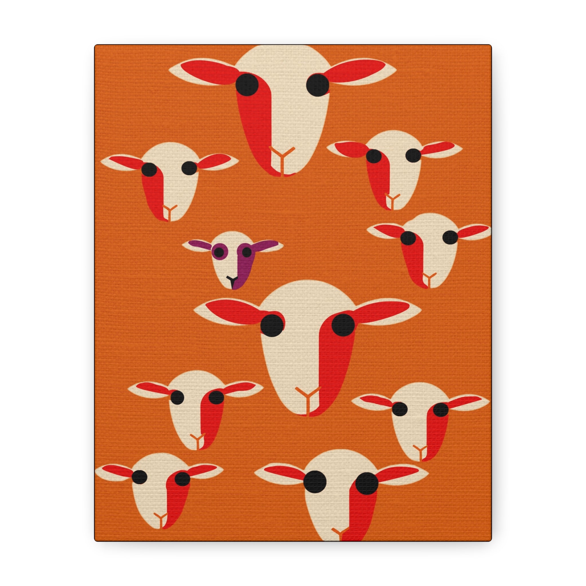 Midwest Modern Abstract Black Sheep Pop Art Print - Matte Canvas, Stretched, 1.25" -  home decor, wall art, pop art, sheep