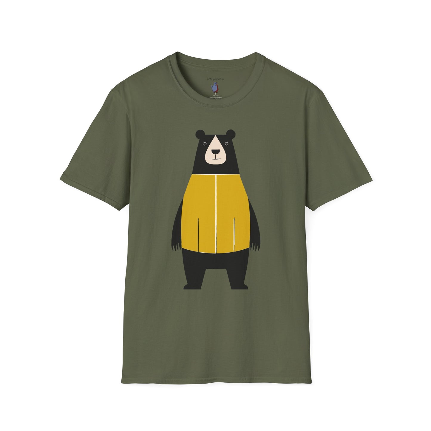 Bear in Yellow Graphic Art - 100% Cotton T-Shirt