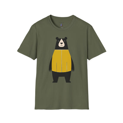 Bear in Yellow Graphic Art - 100% Cotton T-Shirt