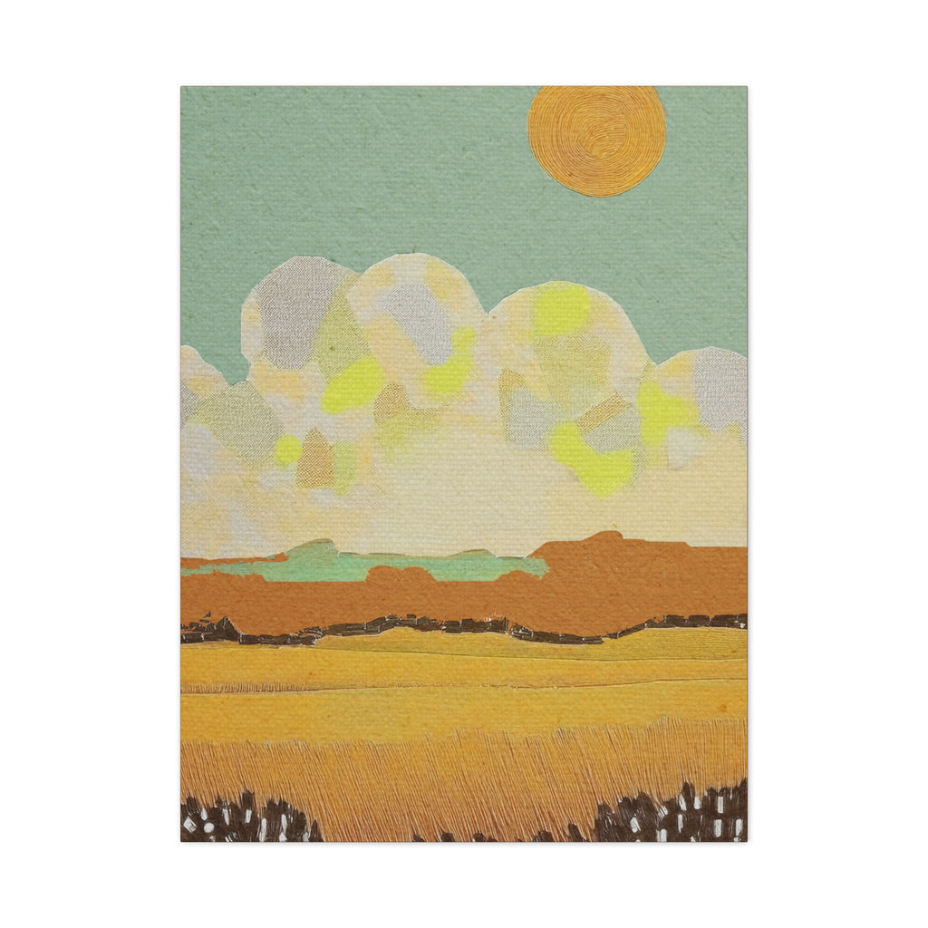 Midwest Mod Cloudy Day Landscape Art Print - Matte Canvas, Stretched, 1.25"