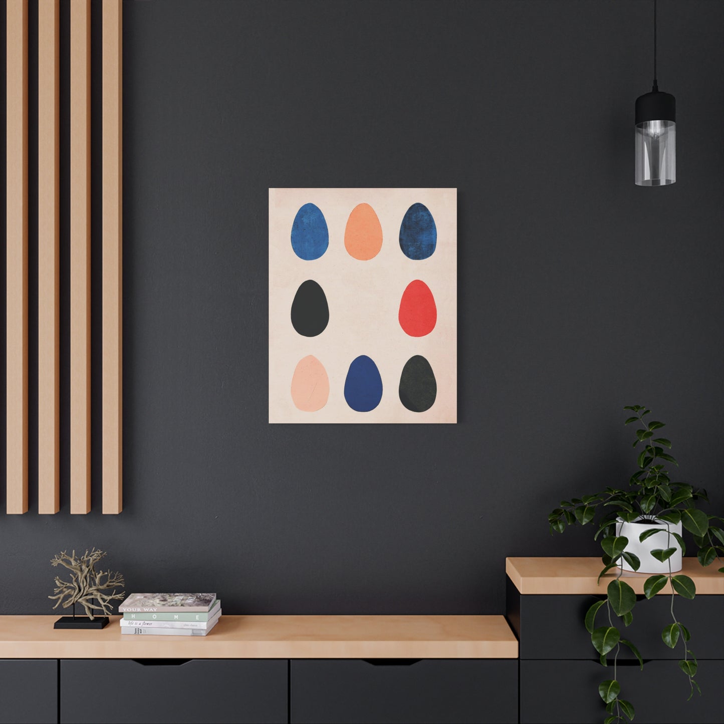 Abstract Modern Egg Display - Matte Canvas, Stretched, 1.25"