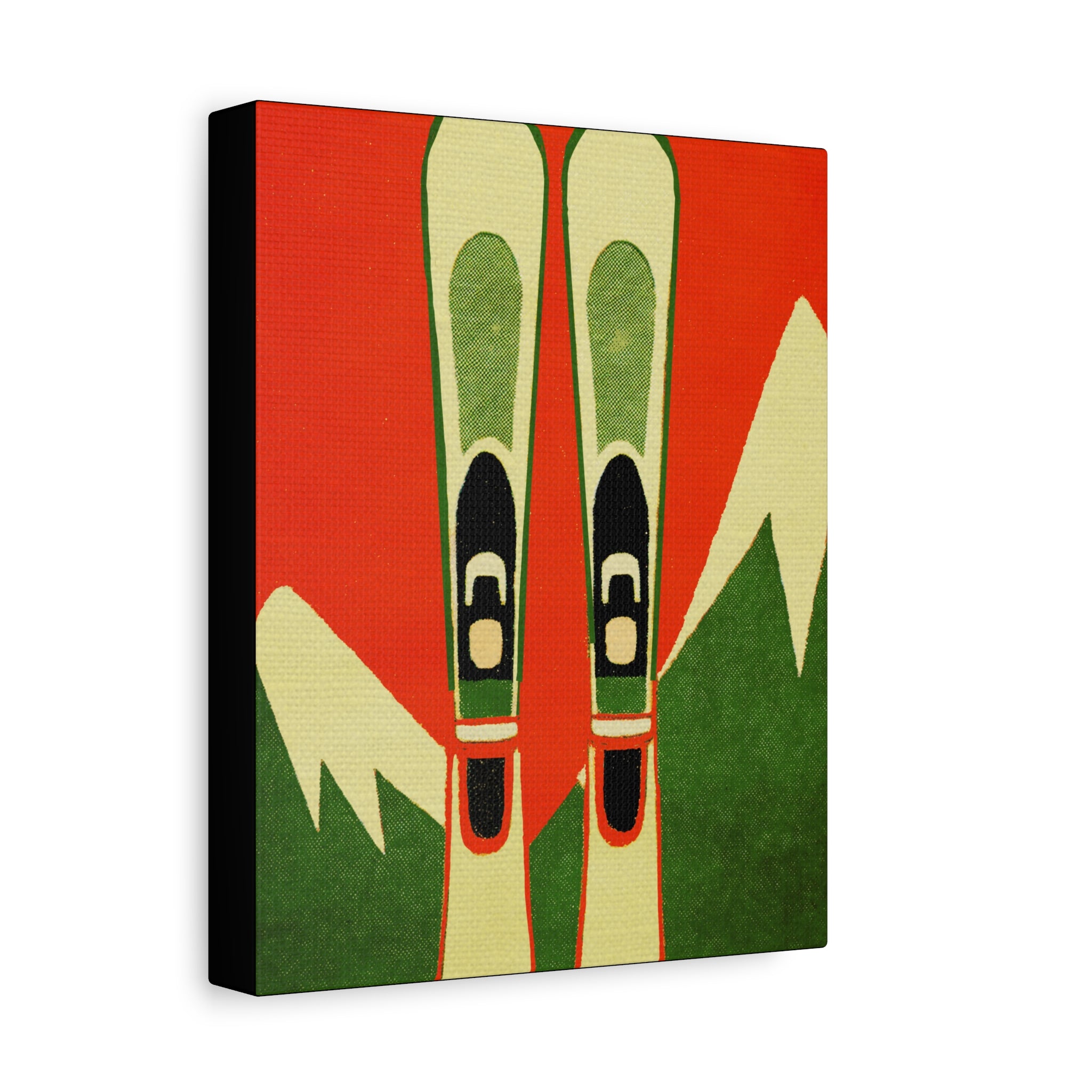 Midwest Modern Icon Pop Retro Winter Skis Print - Matte Canvas, Stretched, 1.25"