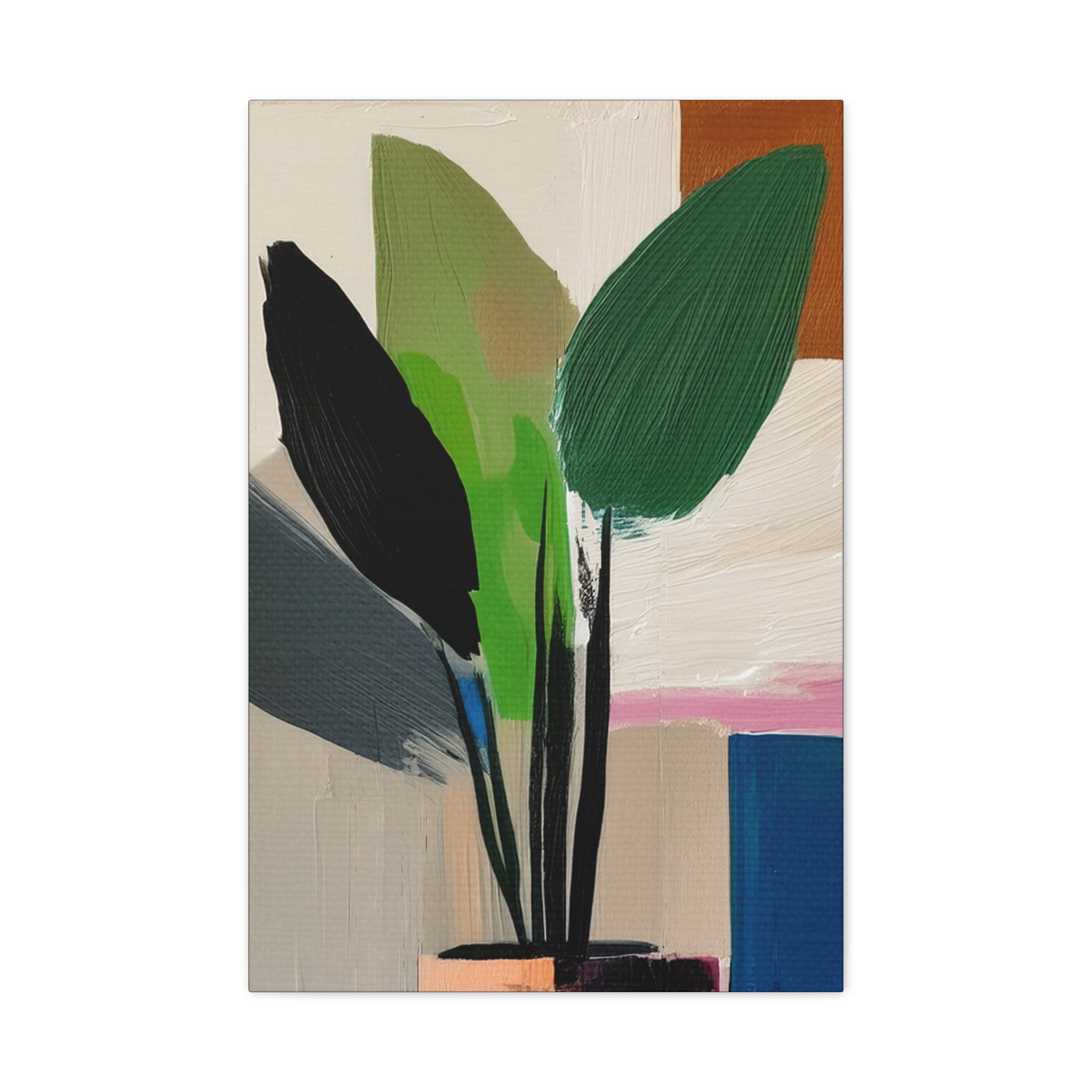 Midwest Mod Abstract Houseplant Plant Art Print No. 400 - Matte Canvas, Stretched, 1.25"