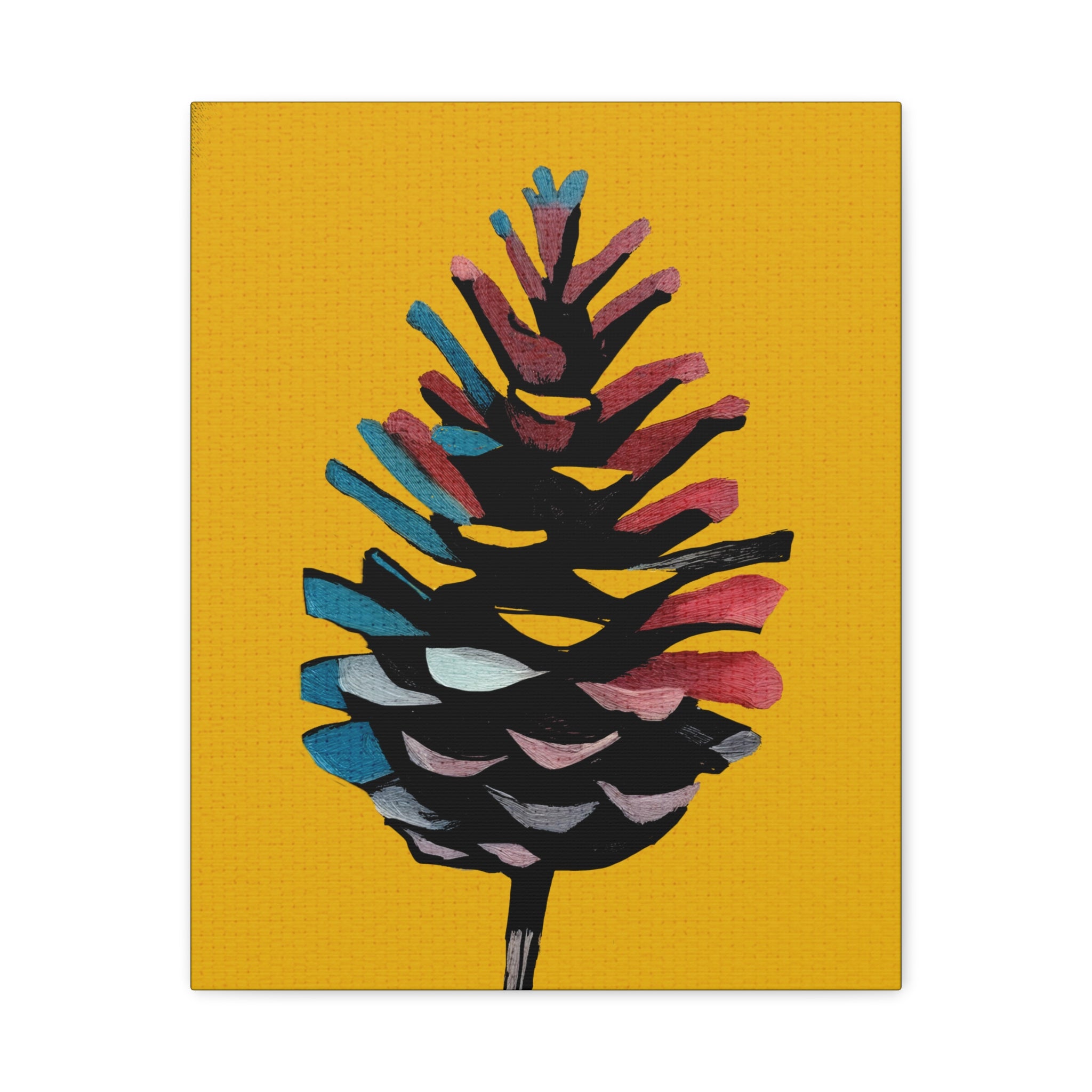 Midwest Mod Holiday Abstract Pinecone No. 2 - Matte Canvas, Stretched, 1.25", holiday decor, pinecones, nature, autumn, fall, winter