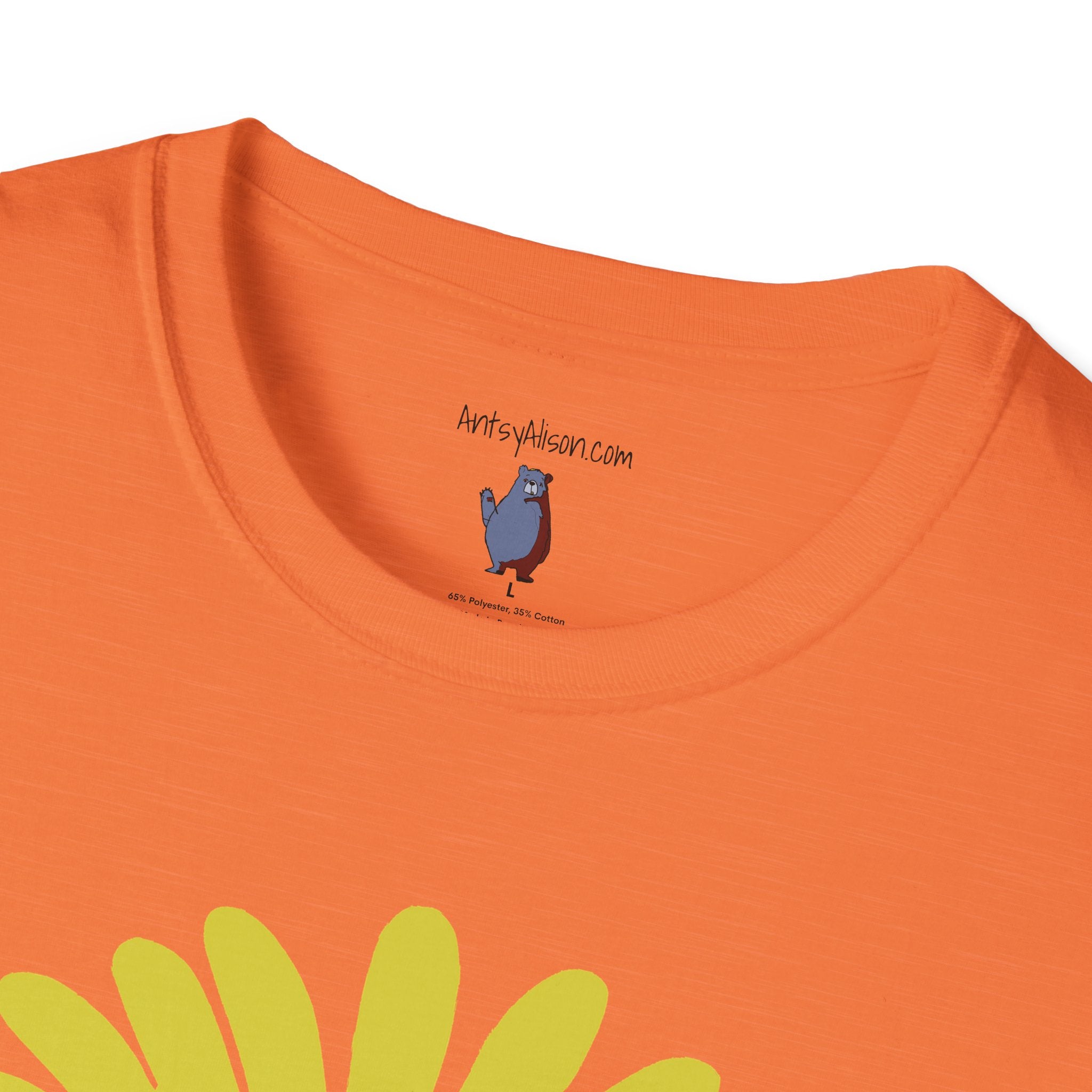 One Yellow Daisy Graphic Art Tee - 100% Cotton T-Shirt