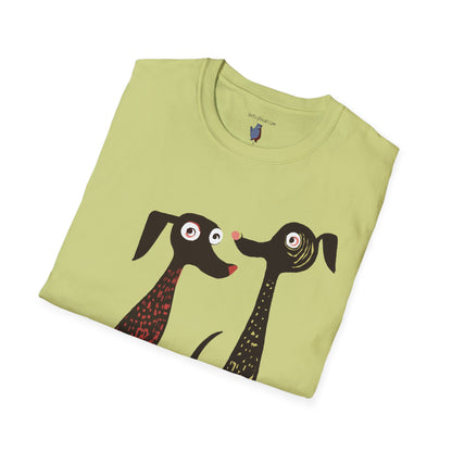 Retro Dog Duo Graphic Art - 100% Cotton T-Shirt