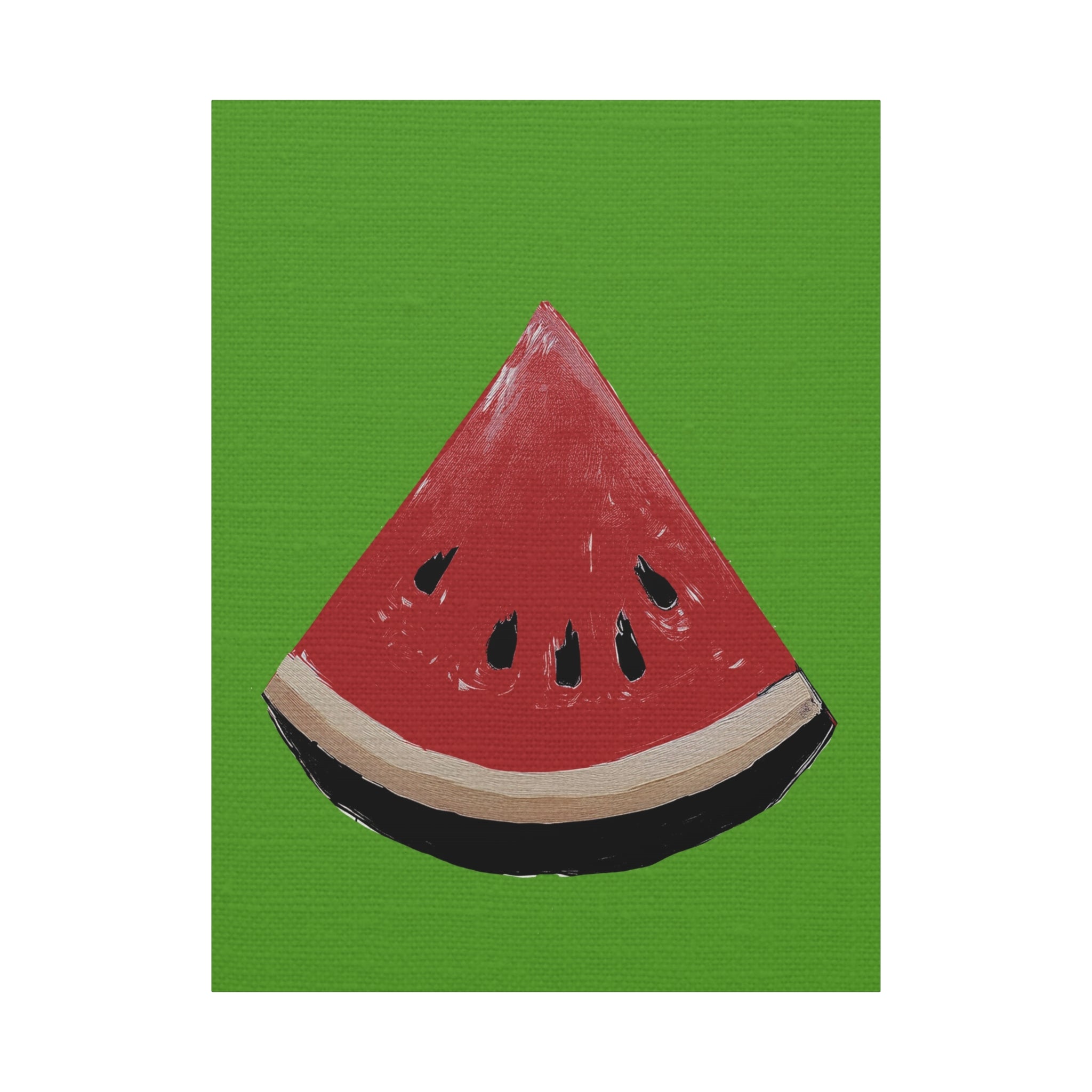 Midwest Modern Icon Pop Art Watermelon Wedge Print - Matte Canvas, Stretched, 1.25" - wall decor, fun art,  bold, fruit, watermelon