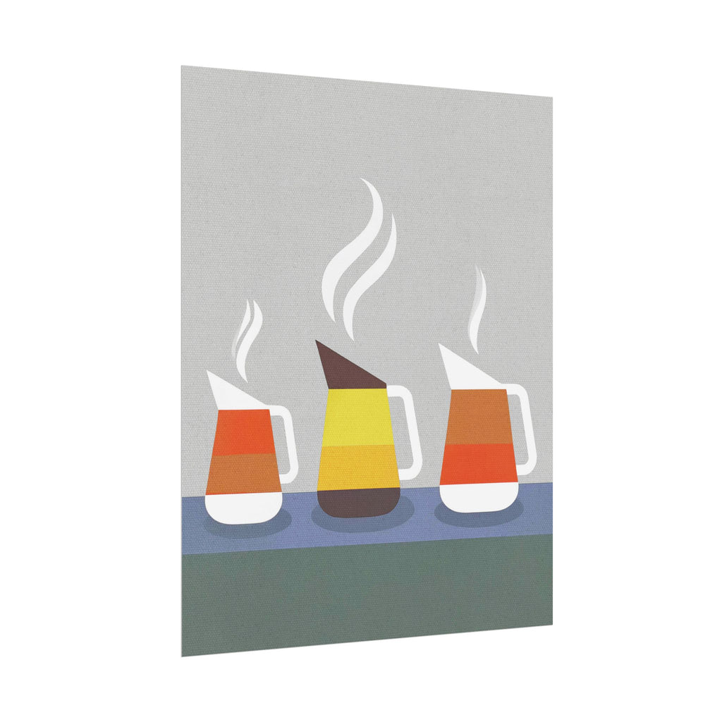 Danish Modern Inspired Coffee Pot Art Print Rolled Poster | Wall Art, Midwest Mod, Danish Modern, Coffee, Coffee Pot