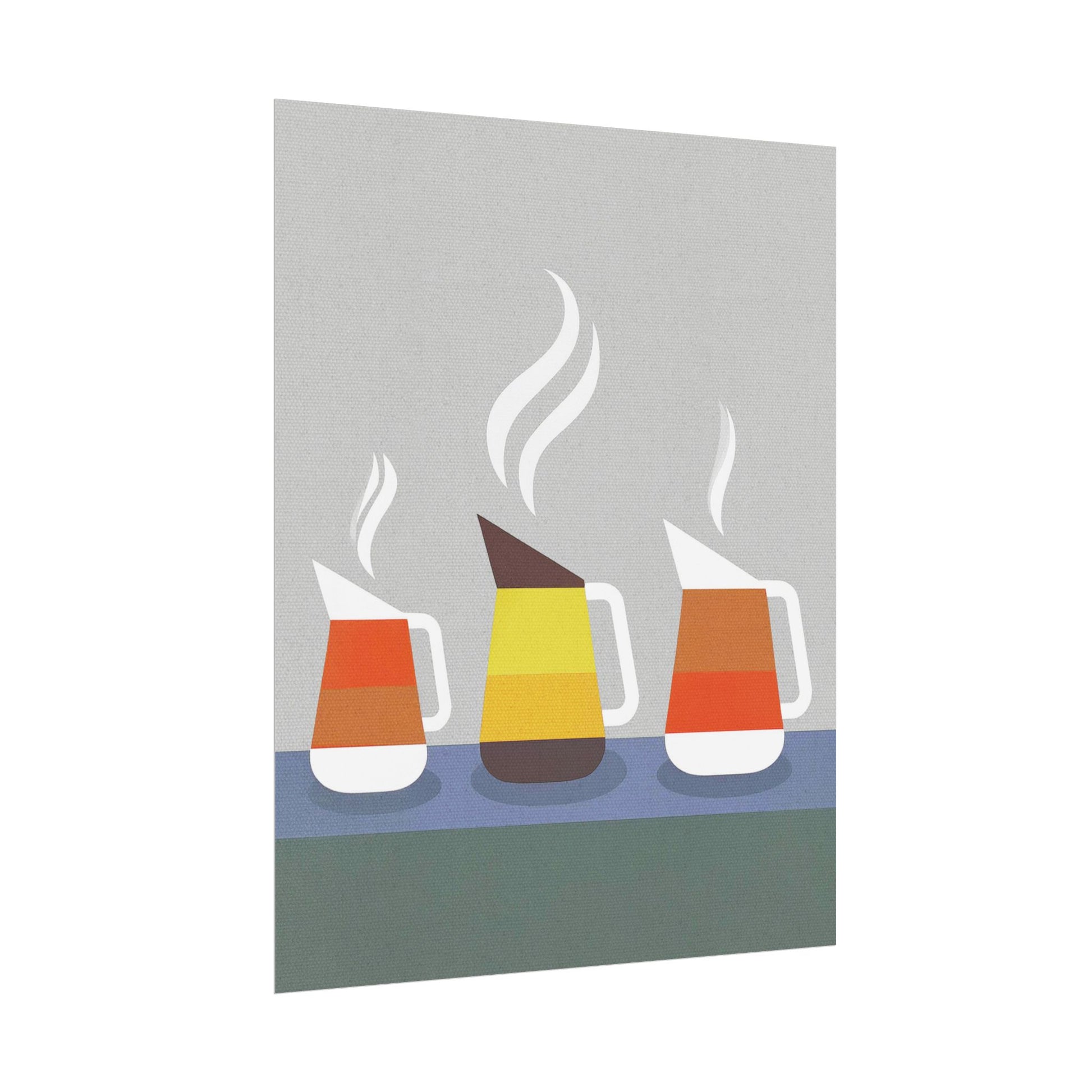 Danish Modern Inspired Coffee Pot Art Print Rolled Poster | Wall Art, Midwest Mod, Danish Modern, Coffee, Coffee Pot