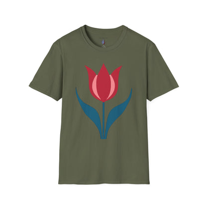 One Bold Tulip Graphic Art Tee - 100% Cotton T-Shirt