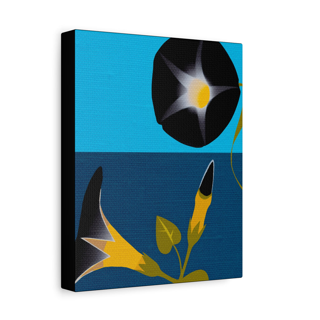 Midwest Modern Abstract Morning Glory Floral Plant Print - Matte Canvas, Stretched, 1.25"