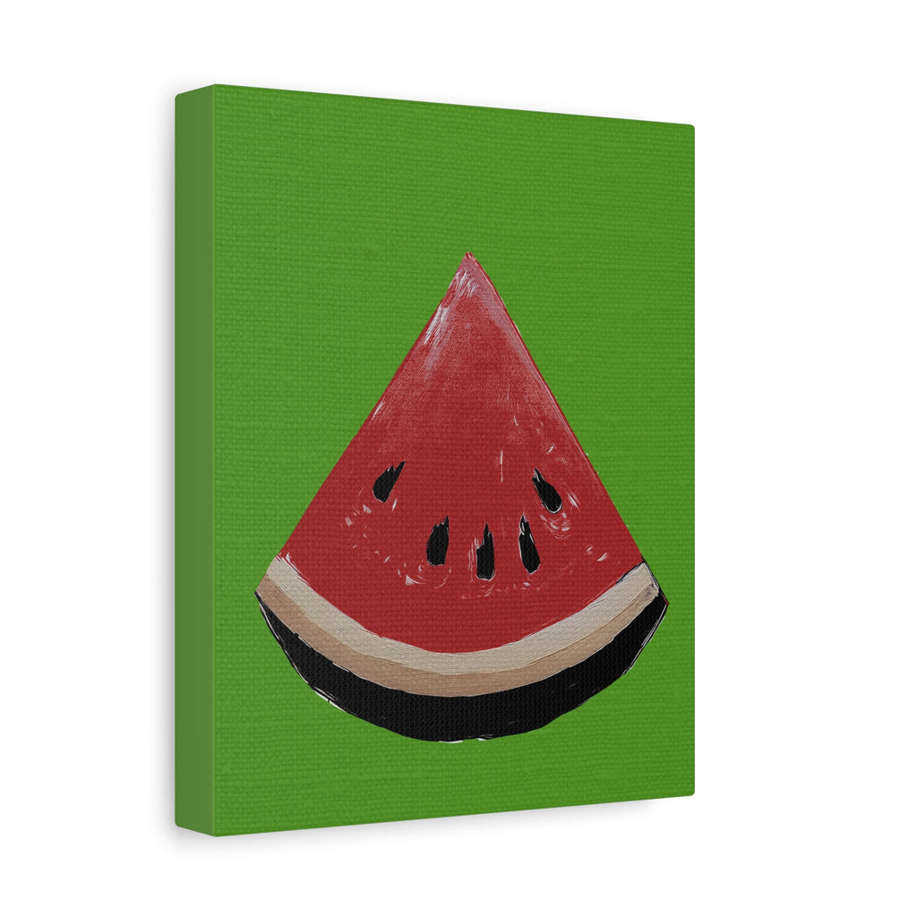 Midwest Modern Icon Pop Art Watermelon Wedge Print - Matte Canvas, Stretched, 1.25" - wall decor, fun art,  bold, fruit, watermelon