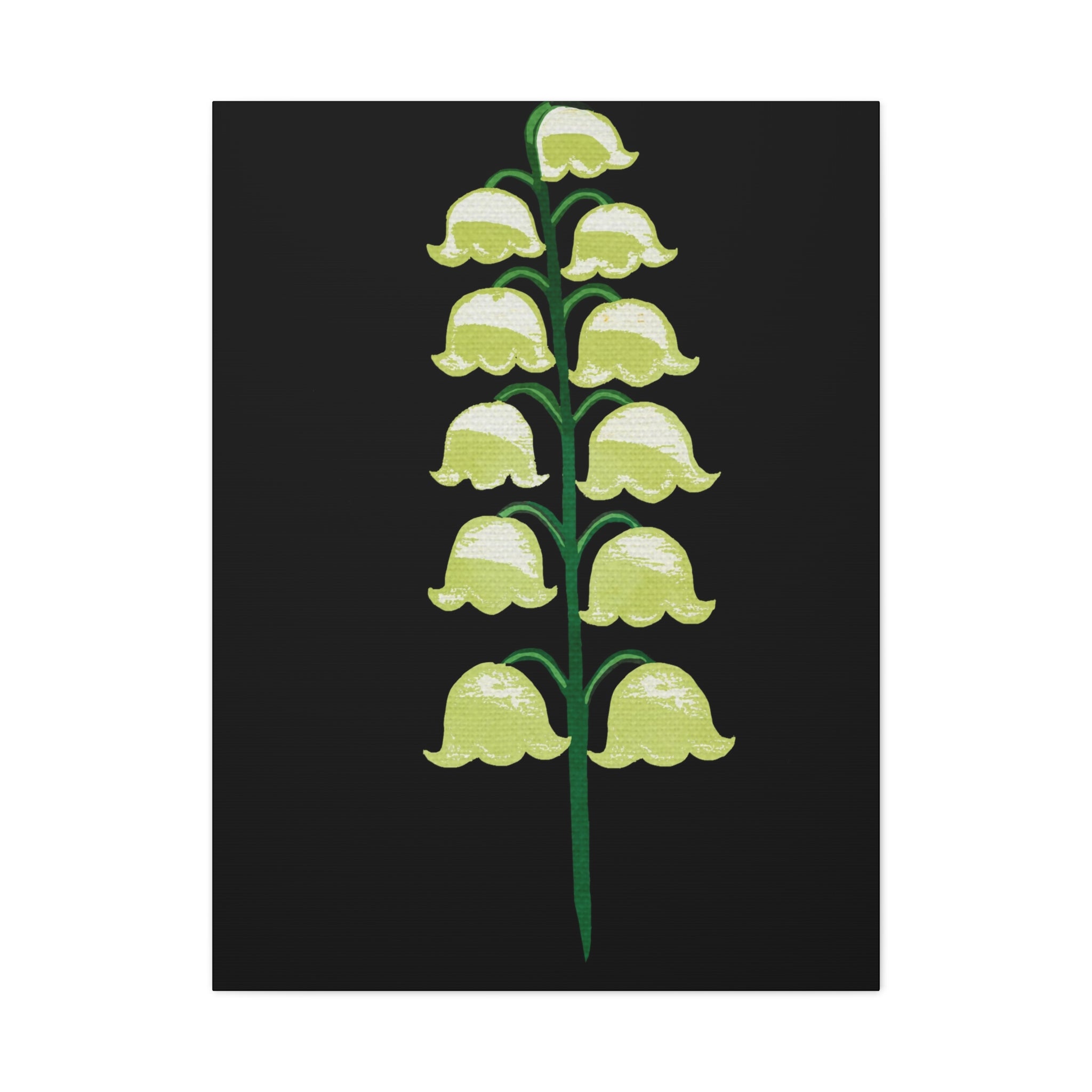 Midwest Modern Abstract Lily of the Valley Floral Print - Matte Canvas, Stretched, 1.25" - Floral, lily