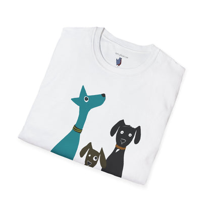 Retro Dog Trio #2 Graphic Art - 100% Cotton T-Shirt