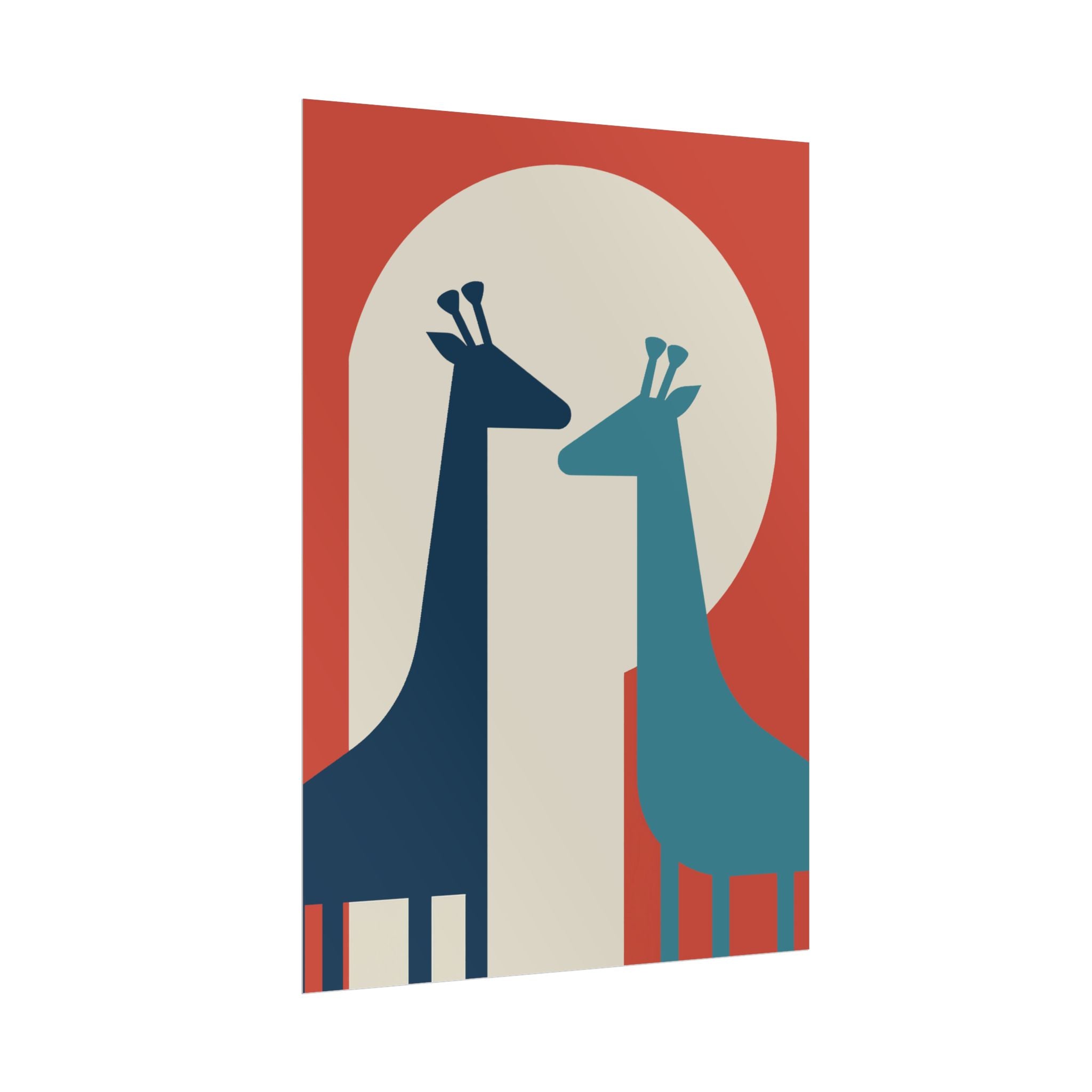 Animal Love Print Giraffes Only Rolled Poster - Animals, Giraffe, Valentines Day, Nature, Love