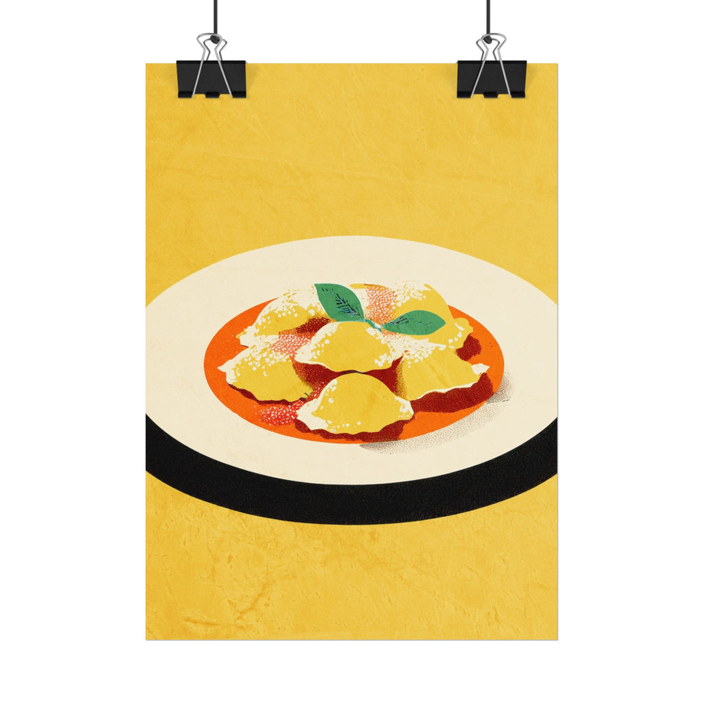 Comfort Food Pop Art Print-Ravioli Pasta Rolled Poster