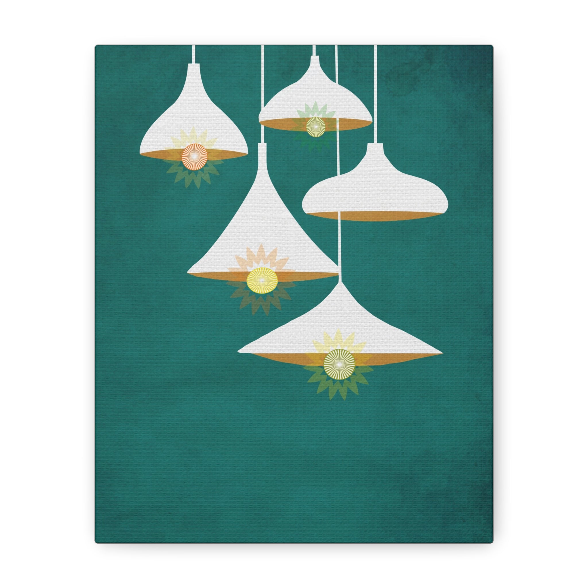 Midwest Modern Abstract Danish Modern Hanging Lights Art - Matte Canvas, Stretched, 1.25" -  home decor, wall art, mid-century, mod, mcm, danish modern