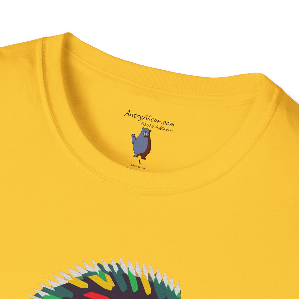 Midwest Modern Pop Icon Cutest Little Hedgehog - 100% Cotton Graphic Tee - animal lovers, cute, hedgehog, red