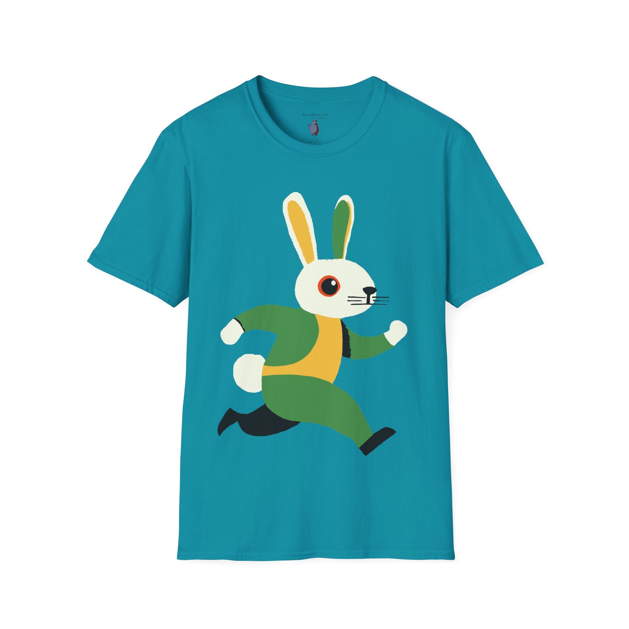 Midwest Modern Run Rabbit Run #1 - 100% Cotton Graphic Tee - animal lovers, rabbit, bunny, easter, spring