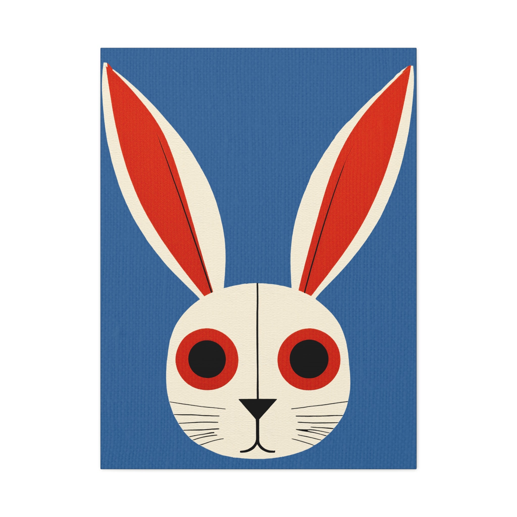 Pop Art Style Bunny Face Portrait - Matte Canvas, Stretched, 1.25"