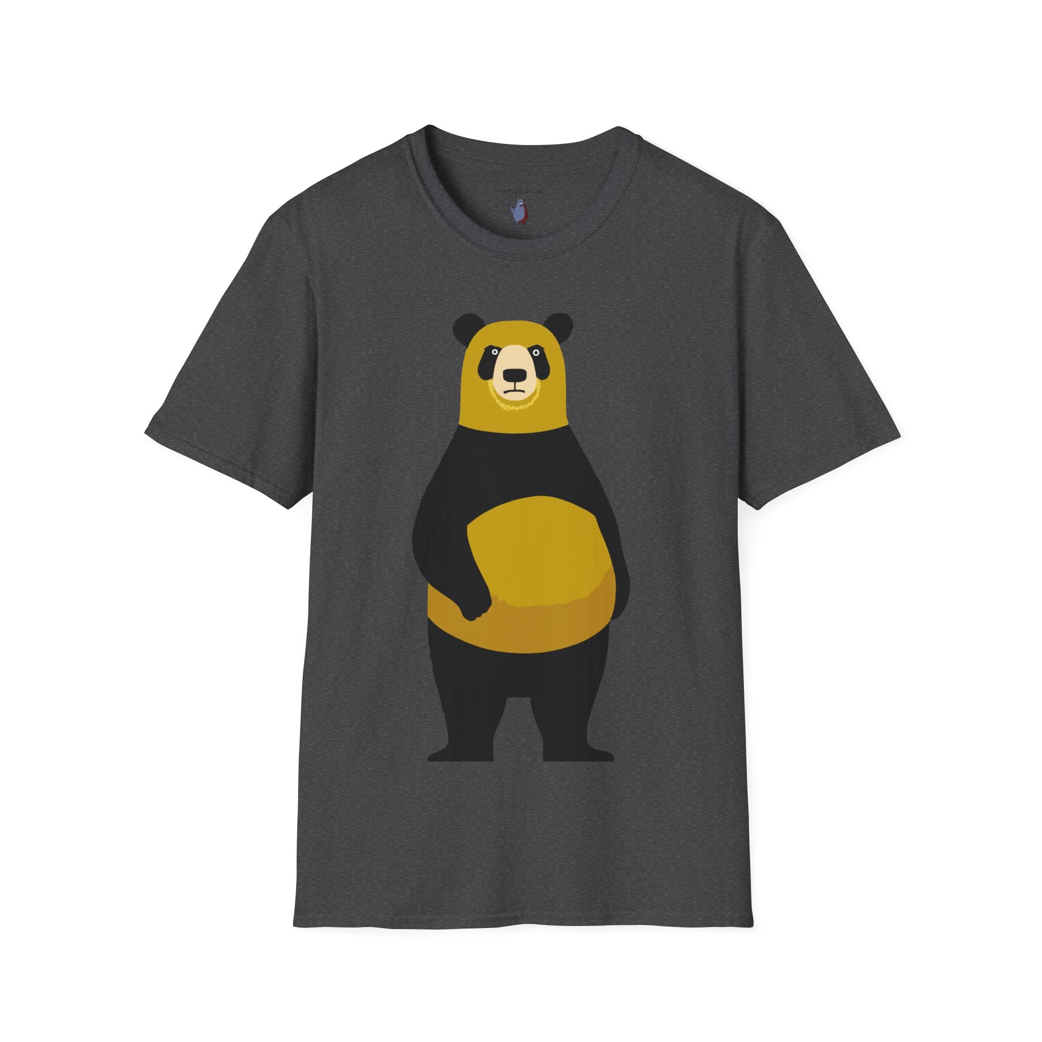 Yellow and Black Bear Number 5 Graphic Art - 100% Cotton T-Shirt
