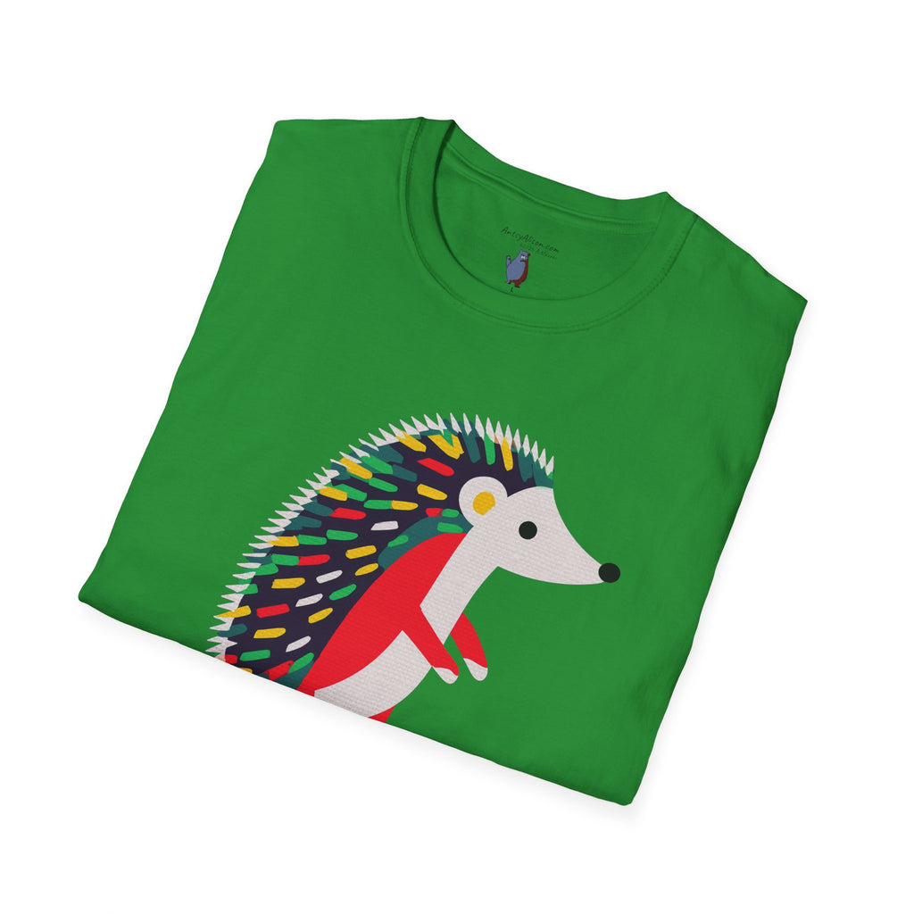 Midwest Modern Pop Icon Cutest Little Hedgehog - 100% Cotton Graphic Tee - animal lovers, cute, hedgehog, red